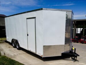 8.5×20 White V-Nose Enclosed Trailer (2) 3500lb Axles - Image 7
