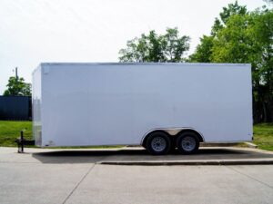 8.5×20 White V-Nose Enclosed Trailer (2) 3500lb Axles - Image 4