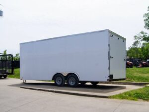 8.5×20 White V-Nose Enclosed Trailer (2) 3500lb Axles - Image 5