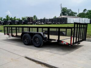 6.4×18 Powder Coated Dovetail Utility Trailer with 2ft Mesh Sides (2) 3500lb Axles - Image 5