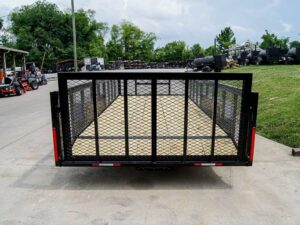 6.4×18 Powder Coated Dovetail Utility Trailer with 2ft Mesh Sides (2) 3500lb Axles - Image 6