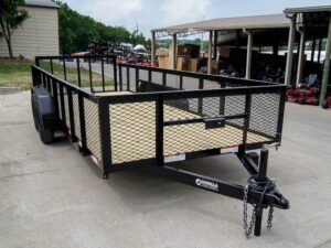 6.4×18 Powder Coated Dovetail Utility Trailer with 2ft Mesh Sides (2) 3500lb Axles - Image 9