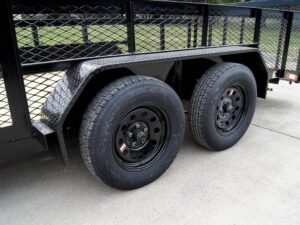 6.4×18 Powder Coated Dovetail Utility Trailer with 2ft Mesh Sides (2) 3500lb Axles - Image 15