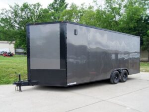 8.5×20 Charcoal Enclosed Trailer with Blackout Package (2) 5200lb Axles Storage