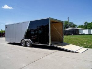8.5×24 Two Tone-Black/Silver Enclosed Trailer (2) 5200lb Axle Storage - Image 14