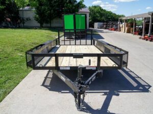 6.4×16 Dovetail Utility Trailer with Side Baskets (2) 3500lb Axles - Image 2