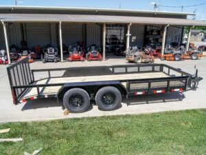 6.4×16 Dovetail Utility Trailer with Side Baskets (2) 3500lb Axles