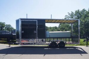 7×20 Black Enclosed Hybrid Trailer with 48” Side Ramp - Image 3