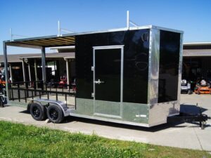 7×20 Black Enclosed Hybrid Trailer with 48” Side Ramp - Image 8