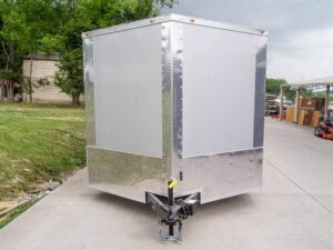 8.5×20 Silver Enclosed Trailer V-Nose (2) 5,200lb Axles Storage - Image 2