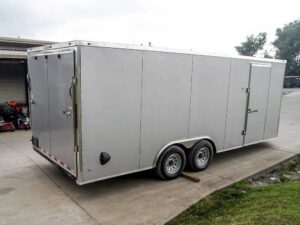 8.5×20 Silver Enclosed Trailer V-Nose (2) 5,200lb Axles Storage - Image 5