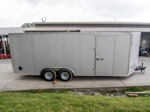 8.5×20 Silver Enclosed Trailer V-Nose (2) 5,200lb Axles Storage - Image 4