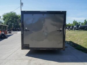 8.5×24 Charcoal Grey V-Nose Enclosed Trailer with Blackout Package Storage - Image 7