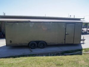 8.5×24 Charcoal Grey V-Nose Enclosed Trailer with Blackout Package Storage - Image 6