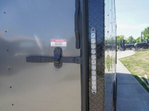 8.5×24 Charcoal Grey V-Nose Enclosed Trailer with Blackout Package Storage - Image 10