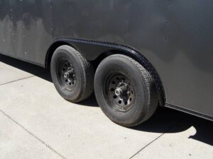 8.5×24 Charcoal Grey V-Nose Enclosed Trailer with Blackout Package Storage - Image 12