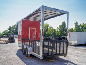 Red Enclosed Utility Hybrid Trailer 7’x20′ – Lawn Mower Equipment Hauler - Image 10