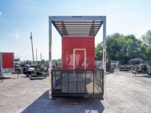 Red Enclosed Utility Hybrid Trailer 7’x20′ – Lawn Mower Equipment Hauler - Image 11