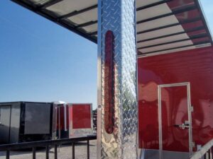 Red Enclosed Utility Hybrid Trailer 7’x20′ – Lawn Mower Equipment Hauler - Image 15