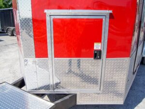 Red Enclosed Utility Hybrid Trailer 7’x20′ – Lawn Mower Equipment Hauler - Image 18