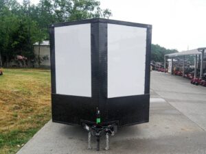 7×14 Enclosed Trailer White V-Nose Blackout Package 3,500lb Axle Storage - Image 2