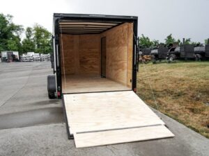 7×14 Enclosed Trailer White V-Nose Blackout Package 3,500lb Axle Storage - Image 11