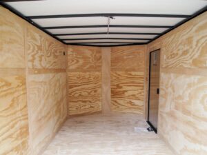 7×14 Enclosed Trailer White V-Nose Blackout Package 3,500lb Axle Storage - Image 13