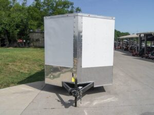 7×16 White V-Nose Enclosed Trailer with Elect Pkg (2) 3500lb Axle Storage - Image 9