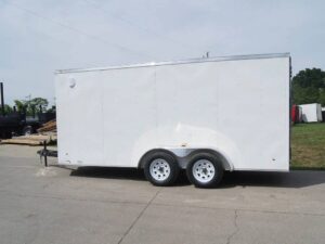 7×16 White V-Nose Enclosed Trailer with Elect Pkg (2) 3500lb Axle Storage - Image 5