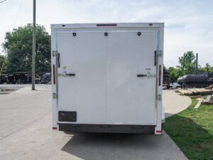 7×16 White V-Nose Enclosed Trailer with Elect Pkg (2) 3500lb Axle Storage - Image 7