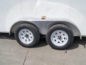 7×16 White V-Nose Enclosed Trailer with Elect Pkg (2) 3500lb Axle Storage - Image 3