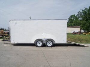 7×16 White V-Nose Enclosed Trailer with Elect Pkg (2) 3500lb Axle Storage - Image 11