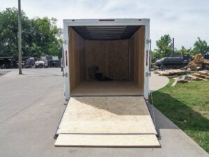 7×16 White V-Nose Enclosed Trailer with Elect Pkg (2) 3500lb Axle Storage - Image 21