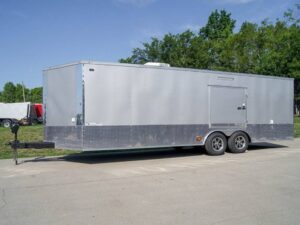 8.5×24 Custom Silver Enclosed Trailer ATP Floor (2) 5200lb Axle Storage