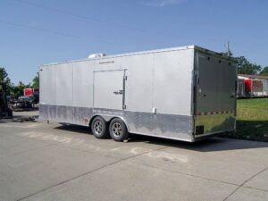 8.5×24 Custom Silver Enclosed Trailer ATP Floor (2) 5200lb Axle Storage - Image 3