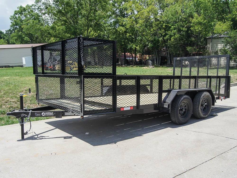 7×16 Straight Deck Utility Trailer with Stacked Baskets (2) 3500lb Axle 7×16 Straight Deck Utility Trailer with Stacked Baskets (2) 3500lb Axle - Image 1