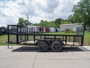 7×16 Straight Deck Utility Trailer with Stacked Baskets (2) 3500lb Axle - Image 3