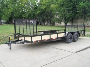 7×18 Dovetail Utility Trailer with Side Gate (2) 3,500lb Axles 7k GVWR