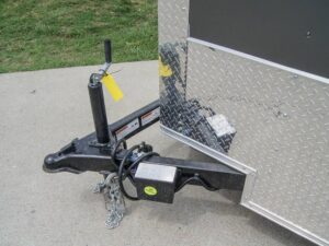 7×12 Charcoal V-Nose Custom Enclosed Trailer 3500lb Axle with Brake Storage - Image 9
