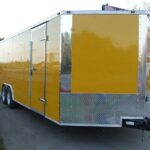 Enclosed Trailer 8.5’x24′ Yellow – Mower Motorcycle Car Truck Hauler Storage