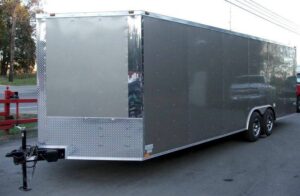 Enclosed Trailer 8.5’x24′ Silver – Car Motorcycle Cargo Hauler Storage - Image 2