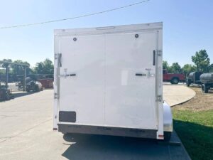 7×12 White V-Nose Enclosed Trailer (2) 3,500lb Axles Storage - Image 5