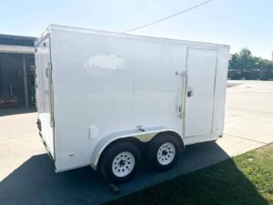 7×12 White V-Nose Enclosed Trailer (2) 3,500lb Axles Storage - Image 6
