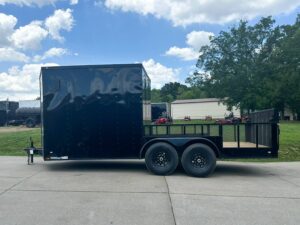 7×18 Black with Blackout Hybrid Enclosed Trailer (2) 7K Axles Storage - Image 5