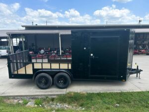 7×18 Black with Blackout Hybrid Enclosed Trailer (2) 7K Axles Storage - Image 9