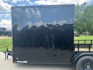 7×18 Black with Blackout Hybrid Enclosed Trailer (2) 7K Axles Storage - Image 11