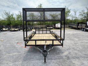 Utility Trailer 6.4′ X 18′ Tandem Dovetail With Cage - Image 2