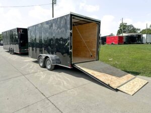 7×16 Black V-Nose Enclosed Storage Trailer (2) 3,500lb Axles - Image 9