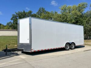 8.5×24 V-Nose Tandem Enclosed Trailer with Elect Pkg A/C and Cabinets