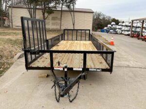 7×20 Powder Coated Utility Trailer with Side Gate and 18″ Mesh (2) 3,500lb Axles - Image 2